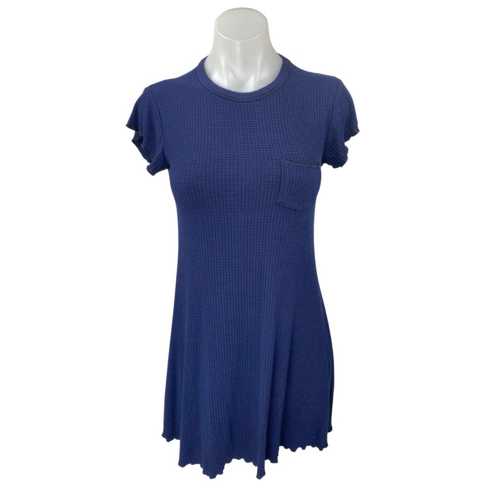 Urban Outfitters BDG Blue Knit Short Sleeve Pocket Mini T-shirt A-Line Dress M
